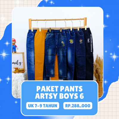 PAKET PANTS ARTSY BOYS 6 ( ISI 6 PCS )